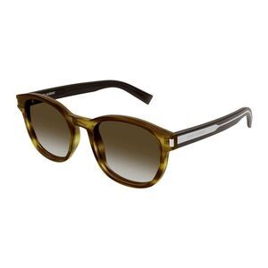 Saint Laurent Sunglasses Round Full Rim, Havana Frame and Brown Gradient Lens